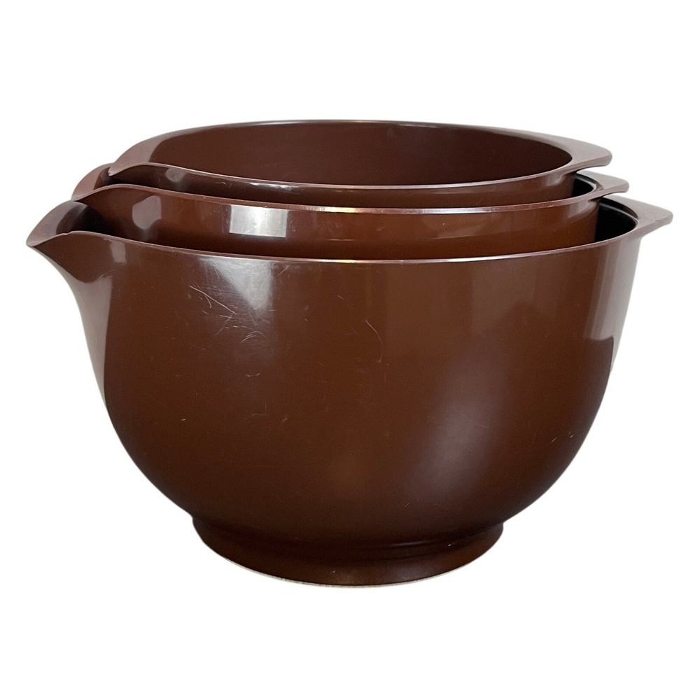 Rosti Denmark Margrethe Melamine Mixing Bowl Set 3pc‎ Brown Sigvard Bernadotte